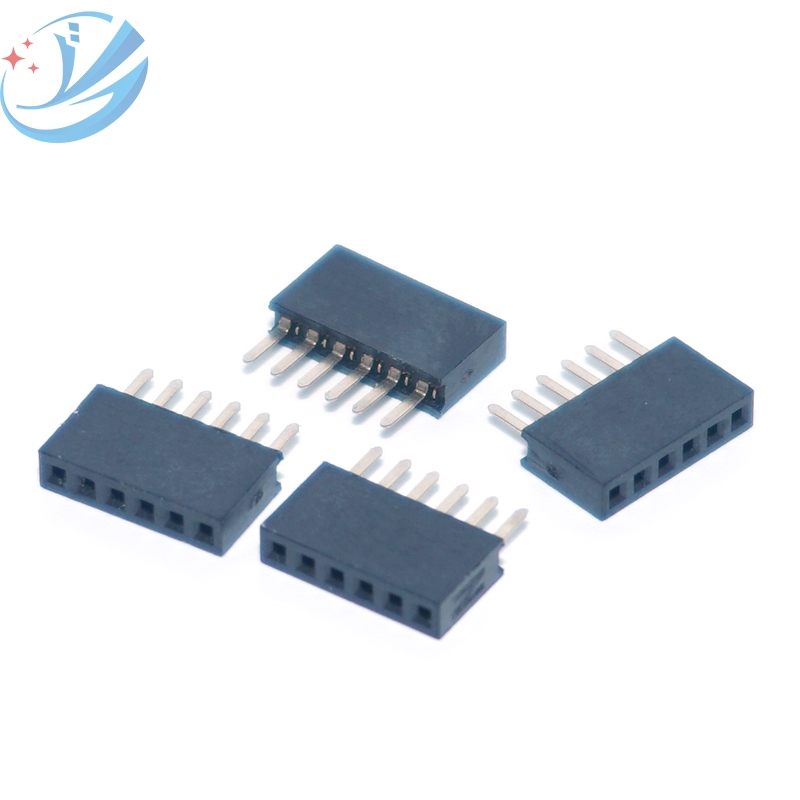 2.0 steek vrouwelijke pin header enkele rij 6-pins recht